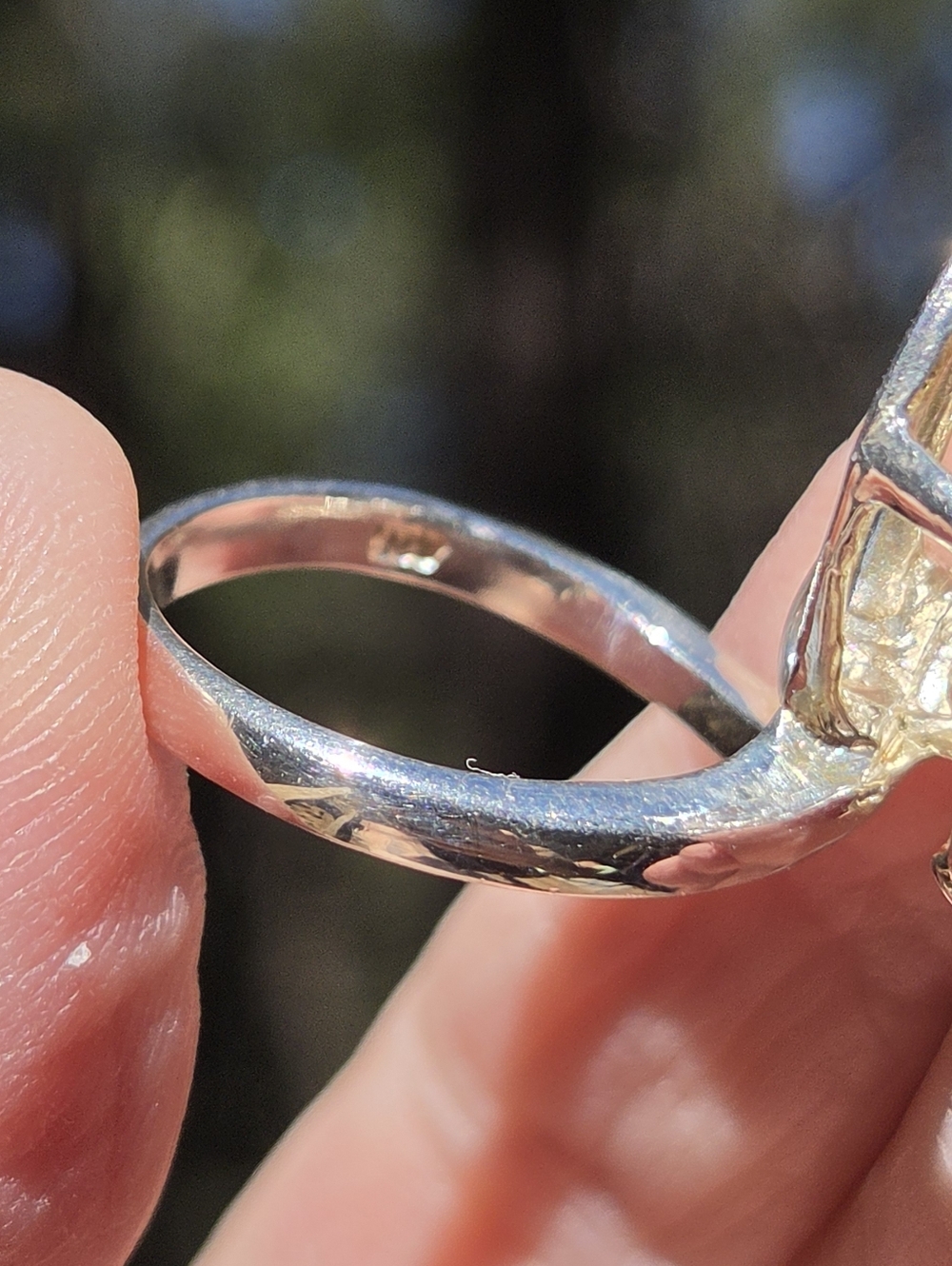 Citrine Moonstone Rhodalite & Green Amethyst Sterling White Gold Ring Sz7.5 - Picture 8 of 8